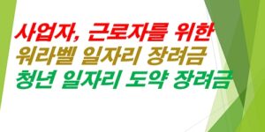 워라벨-일자리-장려금-청년-일자리-도약-장려금
