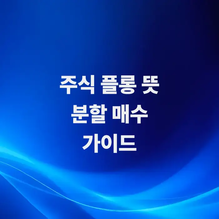 주식풀롱-뜻-초보-투자자-분할-매수-가이드