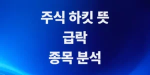 주식하킷-뜻-급락하는-종목의-흐름을-분석