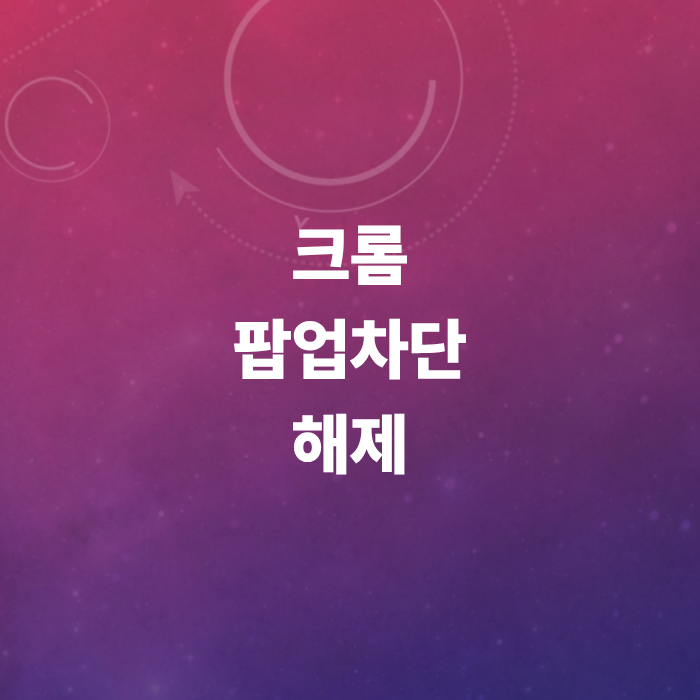 크롬팝업차단해제-특정사이트허용-안뜸오류
