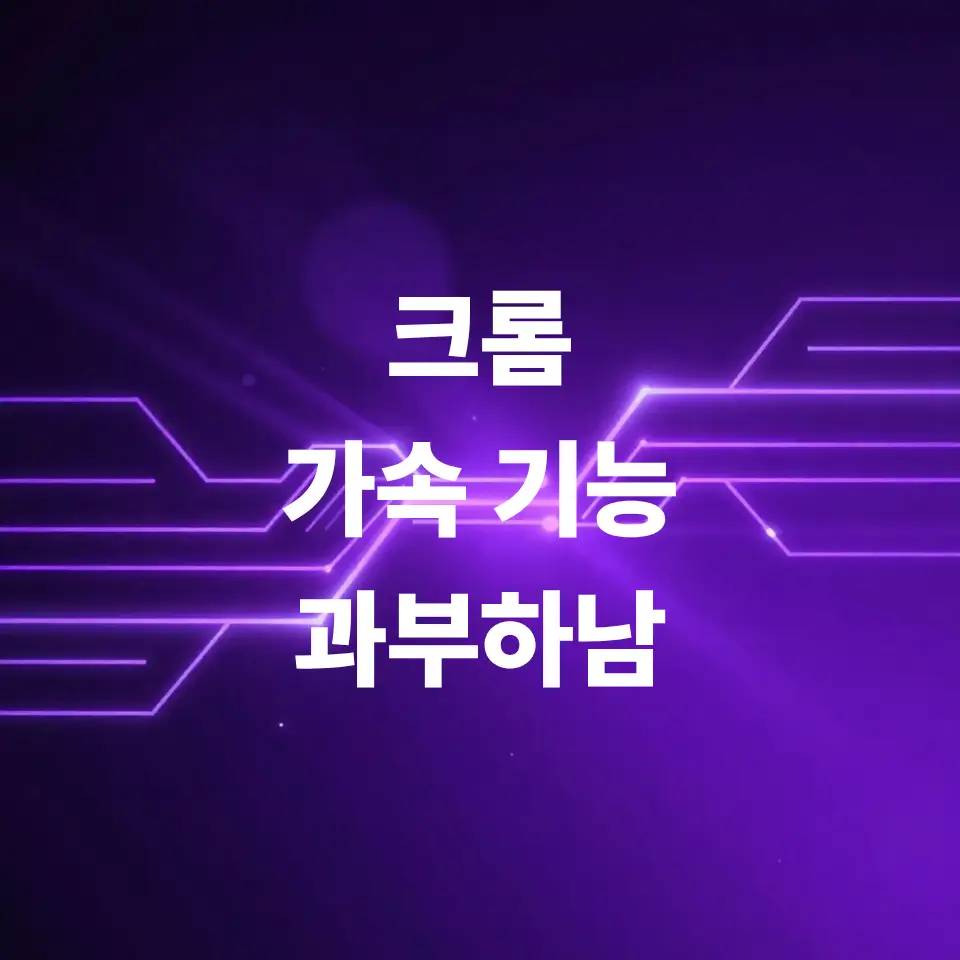 속도-빠르라고-켜둔-크롬-가속-기능이-오히려-독