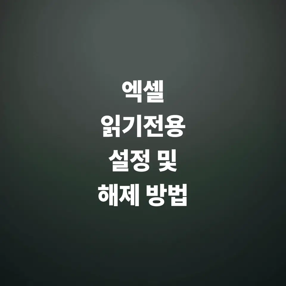 엑셀-읽기-전용-설정-및-권장-해제-방법