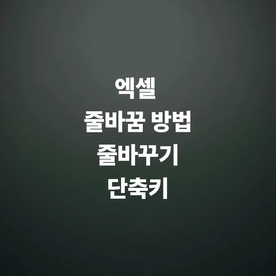 엑셀-줄바꿈-방법-한-셀안에서-줄바꾸기-단축키-사용