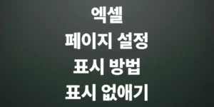 엑셀-페이지-설정-및-표시-방법-표시-없애기-팁