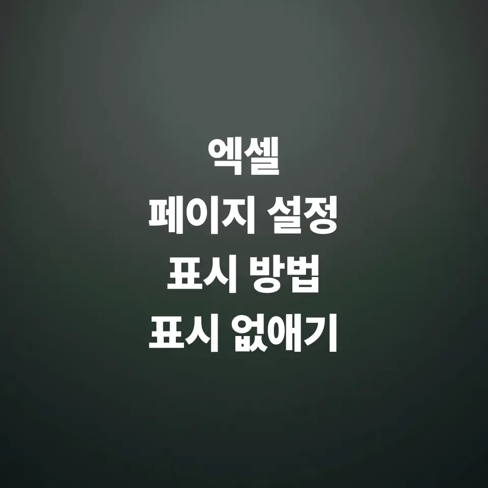 엑셀-페이지-설정-및-표시-방법-표시-없애기-팁