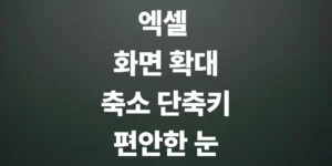 엑셀-화면-확대-축소-단축키-눈이-편해지는-작업-화면